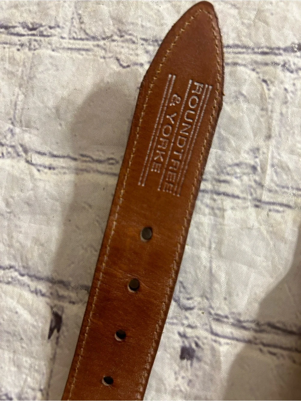 ROUNDTREE & YORK NAVY/BROWN BRASS BUCKLE AND NAVY WITH BROWN BRAIDED MEN BELTS